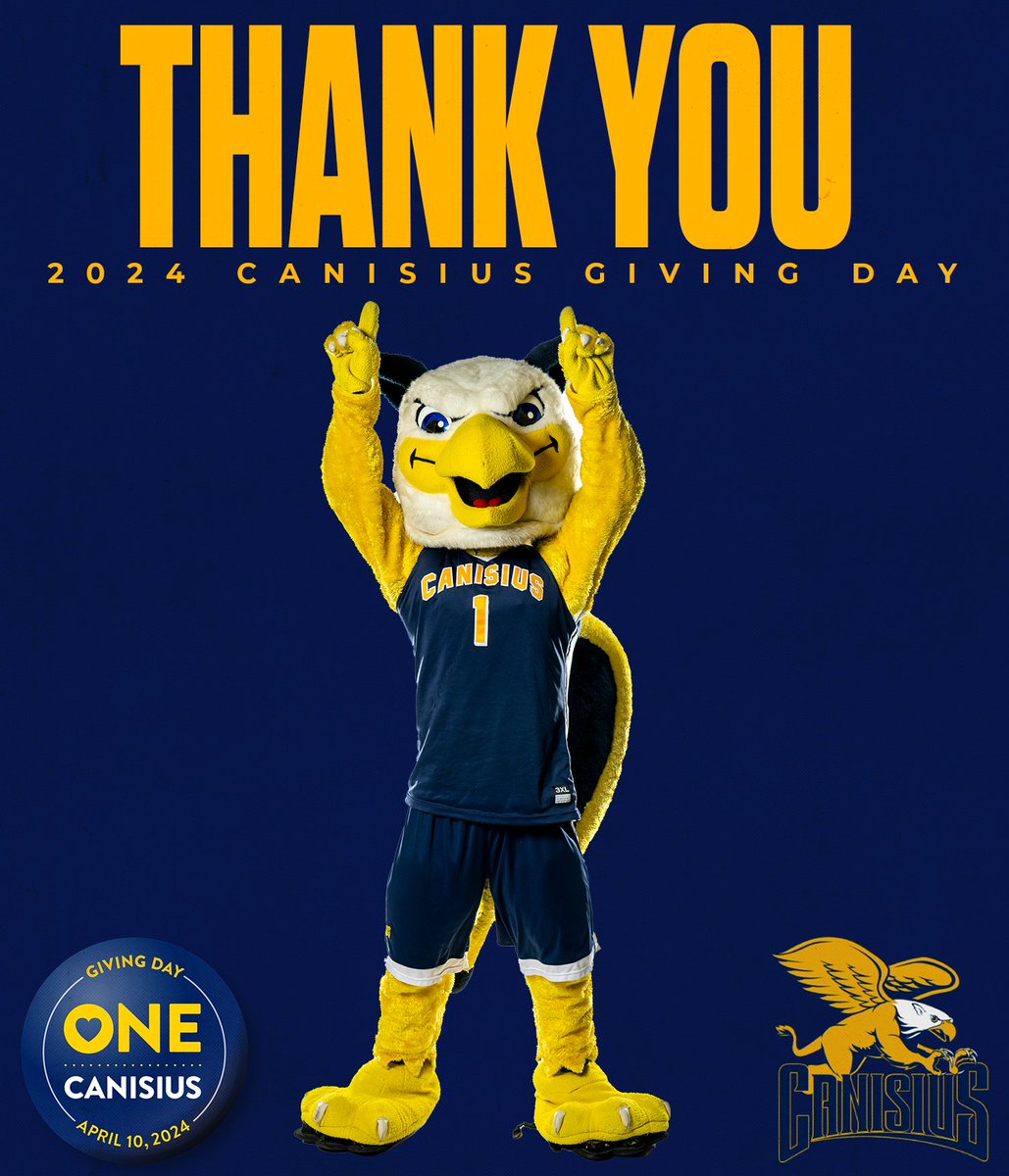 Your support on #CanisiusGivingDay was nothing short of amazing. Thank-you for making the championship difference. #Griffs