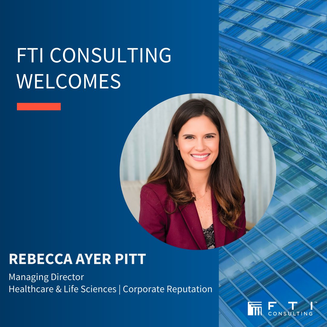 We are delighted to welcome Rebecca Ayer Pitt as a Managing Director to our Healthcare & Life Sciences sector team to provide strategic communications counsel to hospitals and health systems. Learn more about our Healthcare & Life Sciences offerings here: bit.ly/43ClOY2