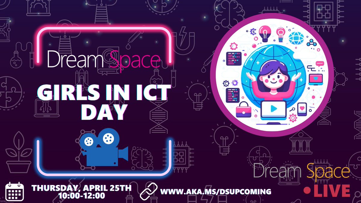 Join us as we celebrate International Girls in ICT Day on April 25th with a very special #MSDreamSpace LIVE event for 3rd to 6th class featuring: 🎉STEM activities throughout the lesson AND 🎙️A special interview with @jesskellynt Register: aka.ms/dsupcoming #EdChatIe