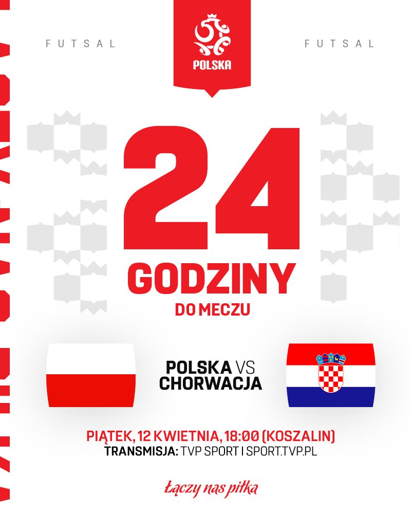 Już za 24h reprezentacja Polski w futsalu rozpocznie walkę o awans na mistrzostwa świata! 🇵🇱🇭🇷