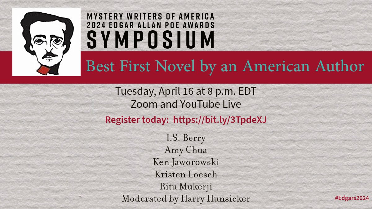 Next week! @HarryHunsicker sits down with @isberryauthor, @amychua, @KenJaworowski, @kristenloesch, and Rita Mukerji, our nominees for Best First Novel by an American Author. This panel is always a treat and you do not want to miss out. bit.ly/3TpdeXJ