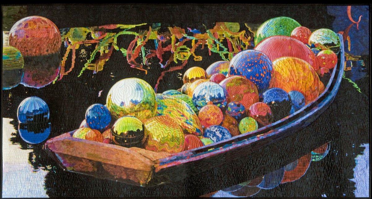 Leading up to the 50th anniversary edition of Quilt Festival in Houston this Oct. 31-Nov. 3, we'll be posting on social media the International Quilt Association's Best of Show quilt winners chronologically. This is the 2013 winner, 'Chihuly's Gondola' by Melissa Sobotka!