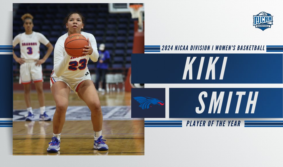 NJCAA First-Team All American. NJCAA National Championship MVP. NJCAA National Champion. NJCAA 𝐏𝐥𝐚𝐲𝐞𝐫 𝐨𝐟 𝐭𝐡𝐞 𝐘𝐞𝐚𝐫. Hutchinson's Kiki Smith has been named the 2024 #NJCAABasketball DI Women's Player of the Year! 🏆 Full Release | njcaa.org/sports/wbkb/20…