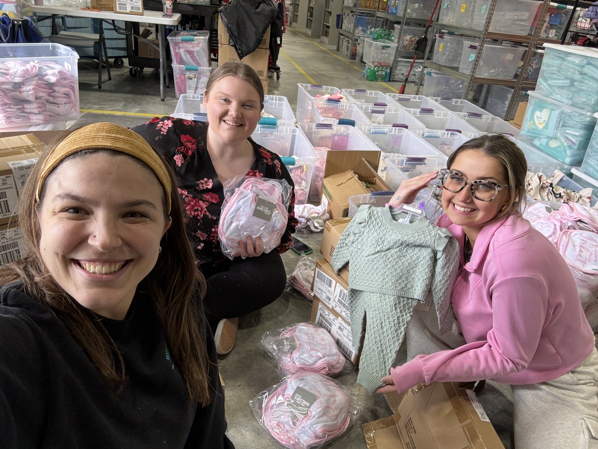 'We’ve received all 18 pallets of the lovely @gerbercw donation! Thank you SO much for matching our needs with this donation. We have grand ideas for all the socks, caps, and washcloths! We already have volunteers counting and sorting 😊' @bevbirthdays