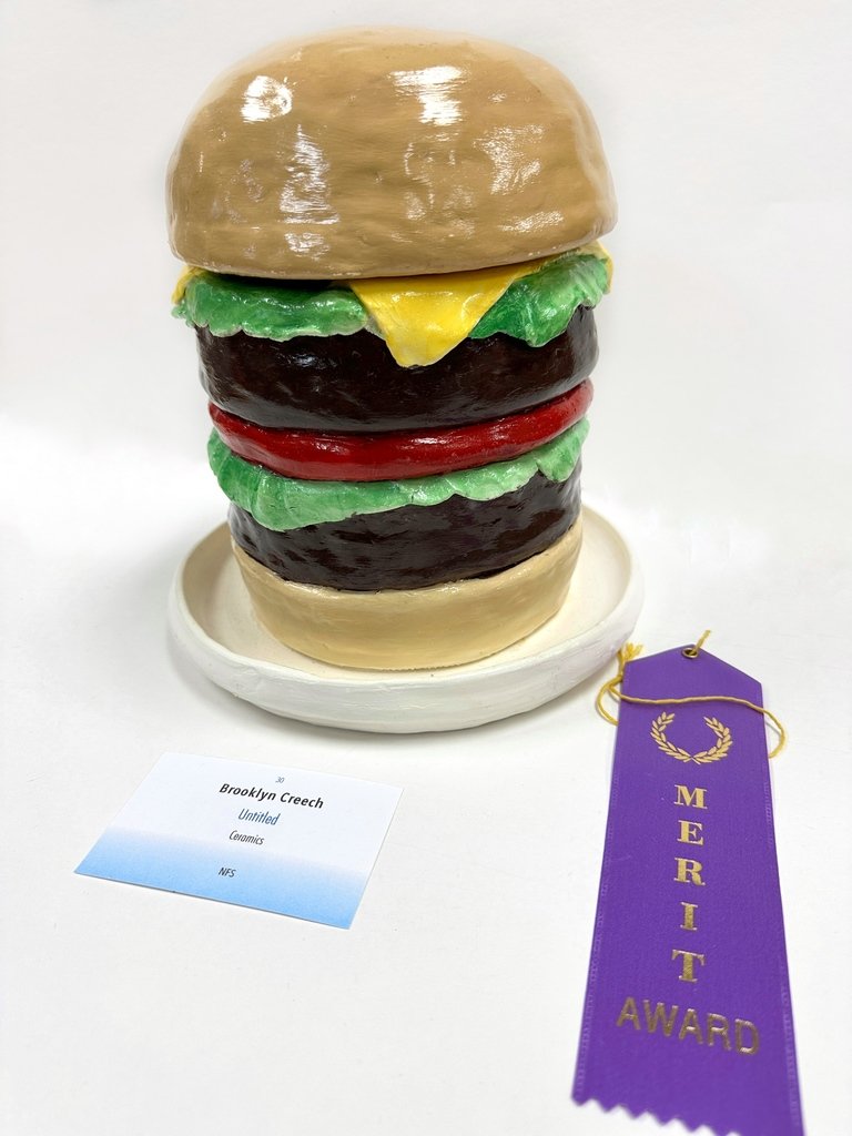 The Whitewater Valley Arts Assoc. hosted its High School art competition. Ten students displayed their work. Samara Carr got 3rd place for her scratchboard drawing, while Brooklynn Creech got an honorable mention for her ceramic piece.