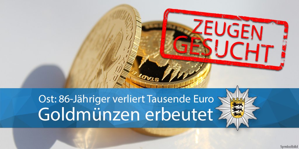 #Ost Betrüger haben am Dienstag in der Haußmannstraße die Goldmünzen eines 86-Jährigen im Wert von Tausenden Euro erbeutet. Sie gaben sich als Polizeibeamte aus, die ihn vor Einbrechern schützen wollten. Wir suchen Zeugen. Zur PM ▶️t1p.de/iqnms Eure #Polizei #Stuttgart