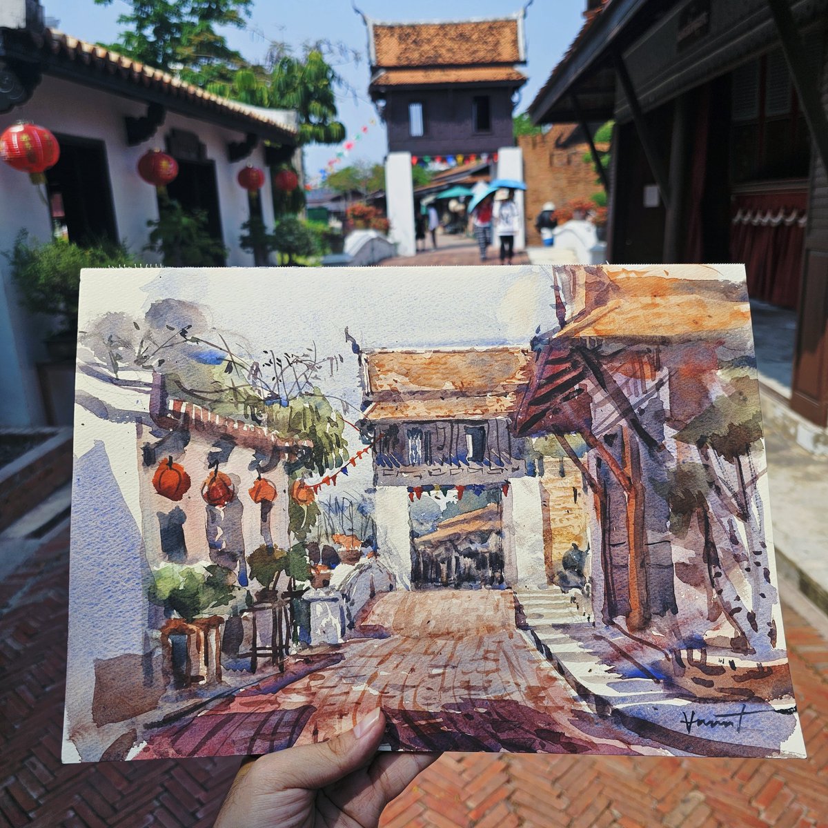 รวมรูปสีน้ำ เมืองโบราณ
มีใครเป็นนศ.ม.แห่งหนึ่งไม่ขอเปิดเผยชื่อ ที่มีสถานีบางบัวหน้าม. ที่ไปฟิล์ดทริปบ้างครับ? ส่งเสียงหน่อย :)
ผมแอบไปแจมเพราะไม่ได้สอนวิชาสีน้ำแล้ววันที่ไป 42 องศา!
เรียงเวลาวาด10 น./ครึ่งชม./1 ชม.วาดเสร็จบอกเลยว่าไหม้
ขออวยพรให้คนที่รีโพสนี้ได้ A  ไฟนอลนะครับ 🥰