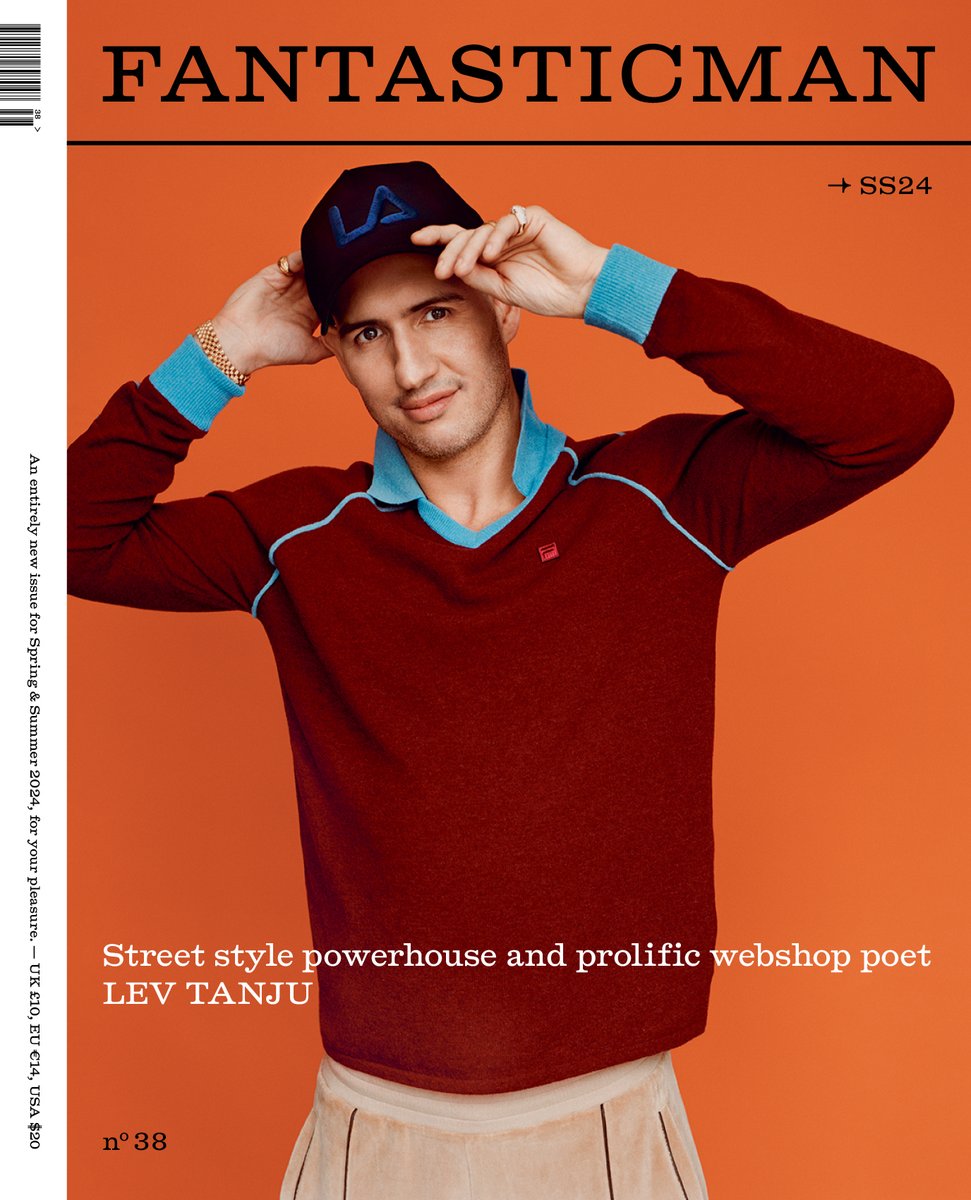 It's a brimming issue of Fantastic Man for the sun-toned seasons of ’24, fronted by Lev Tanju: the Palace-founding powerhouse, skate culture icon, style reinventor, webshop poet, and new creative boss of FILA+. Yes, that’s just a fraction of it all.

#FantasticMan #LevTanju #FM38