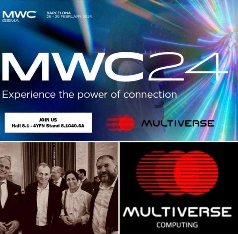 Multiverse Computing at MWC24  The team of Multiverse Computing with Pedro Duque, HISPASAT President at #MWC2024 Pedro Duque is currently president of Hispasat and was the first Spanish astronaut at NASA as well as Minister of Science and Technology of the Government of Spain.
