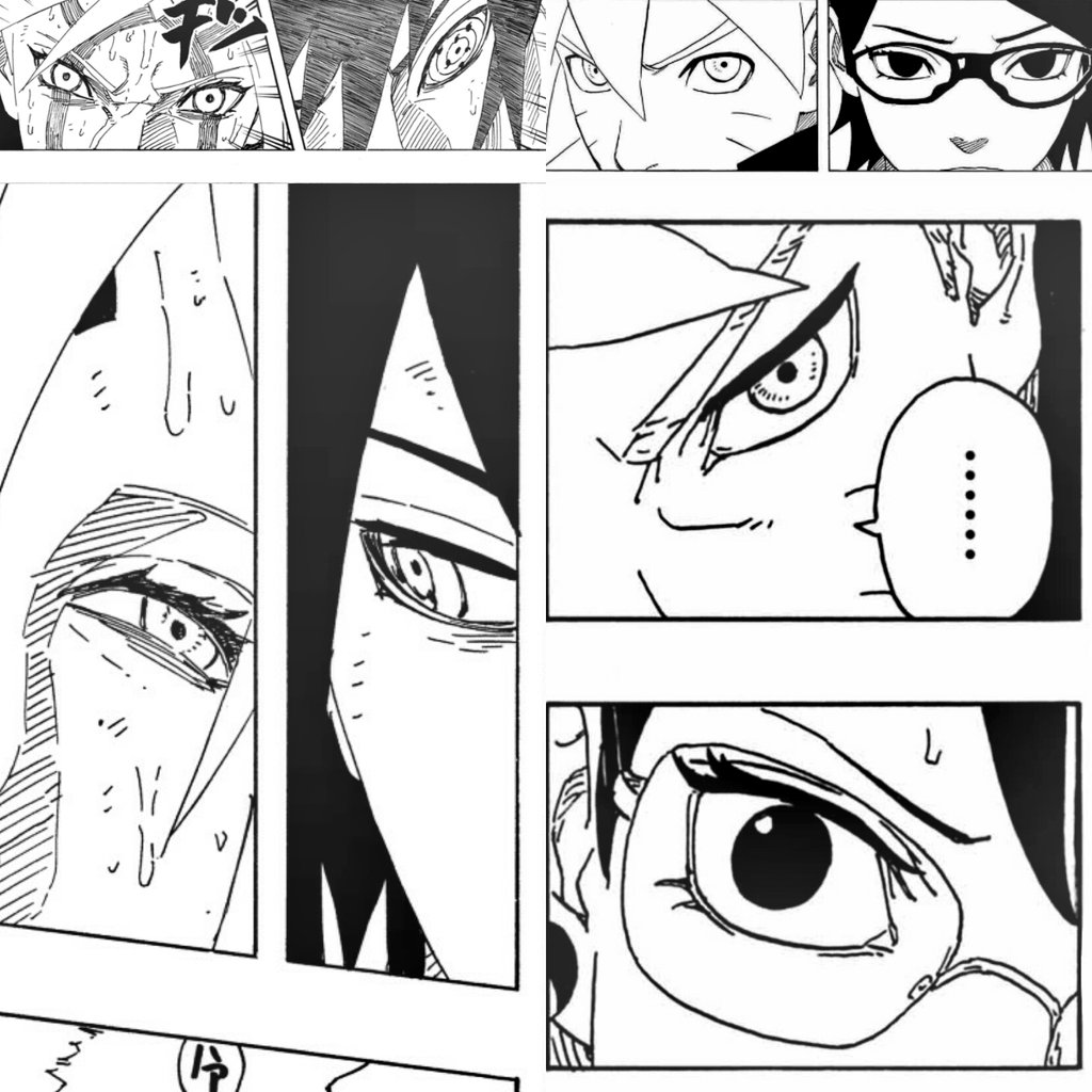 Some panels that focused on SasuSaku and BoruSara eyes!
