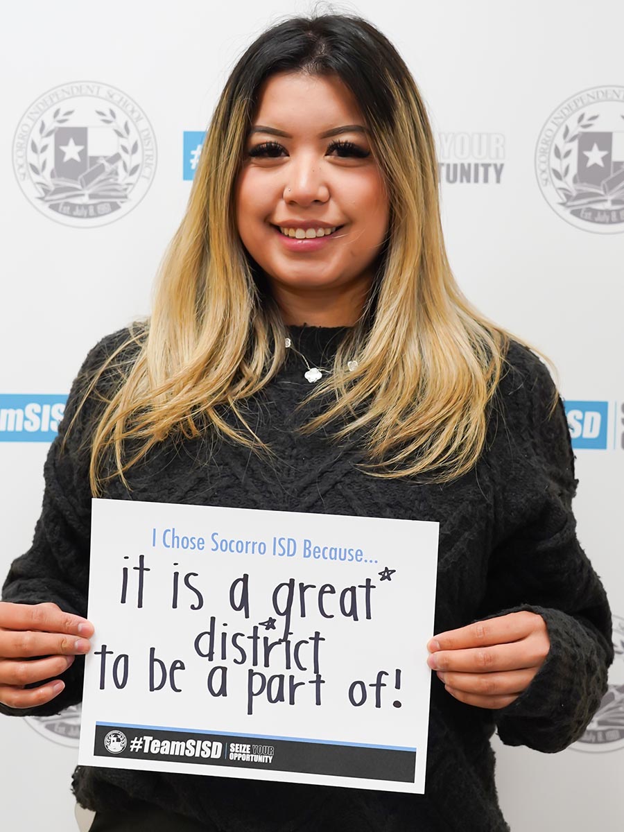 #TeamSISD is proud to announce Brianna Arias as a College Student Worker at the Payroll Department. Welcome to @SocorroISD! Congratulations!