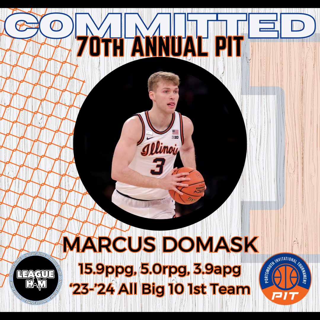 Yet another @bigten playmaker is locked in for #PIT24. Welcome @IlliniMBB's Marcus Domask (@marcusdomask)