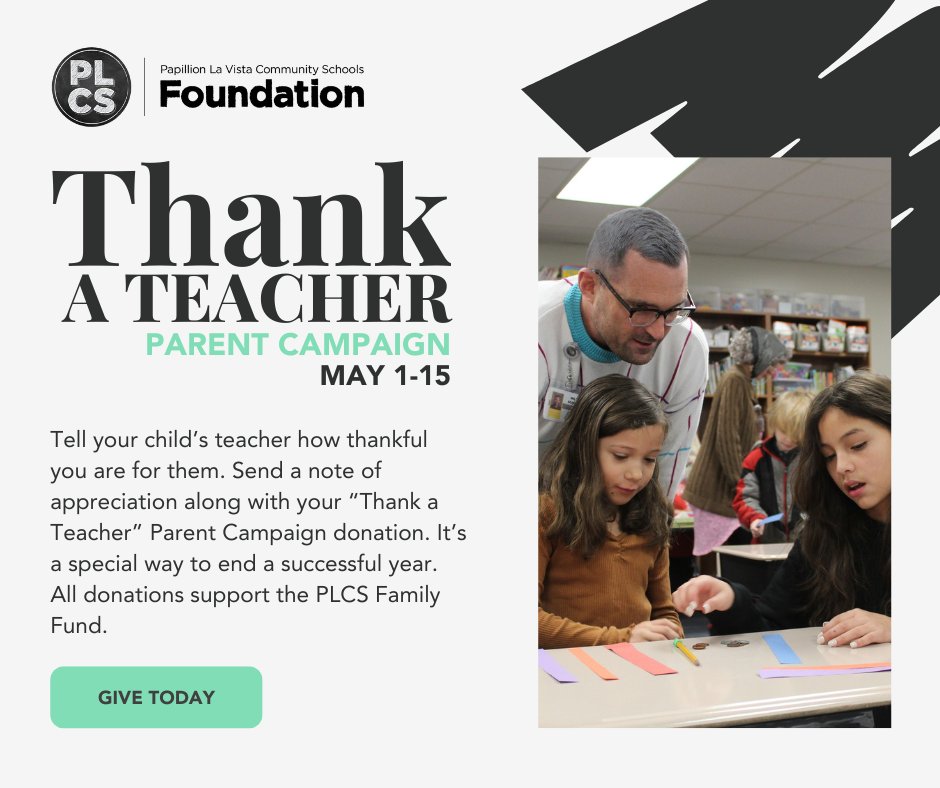 Your student will never forget the caring educators who made an impact. We have a unique opportunity for you to recognize a PLCS teacher/staff member while supporting the PLCS Family Fund – a program to help teachers in times of crisis. Visit: plcsfoundation.org/donate/thank-a…