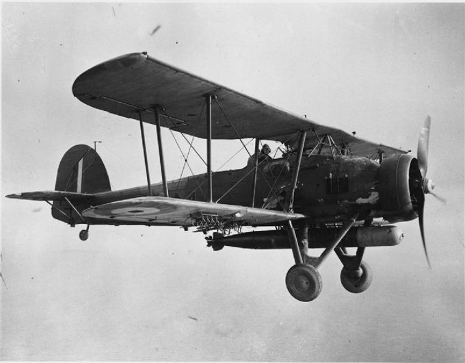 #onthisday in 1940 the Fairey Swordfish used torpedoes for the first time operationally when aircraft from HMS Furious unsuccessfully attacked German ships at Trondheim, Norway. Find out more about the Fairey Swordfish at classicwarbirds.co.uk/british-aircra… #ww2 #worldwar2