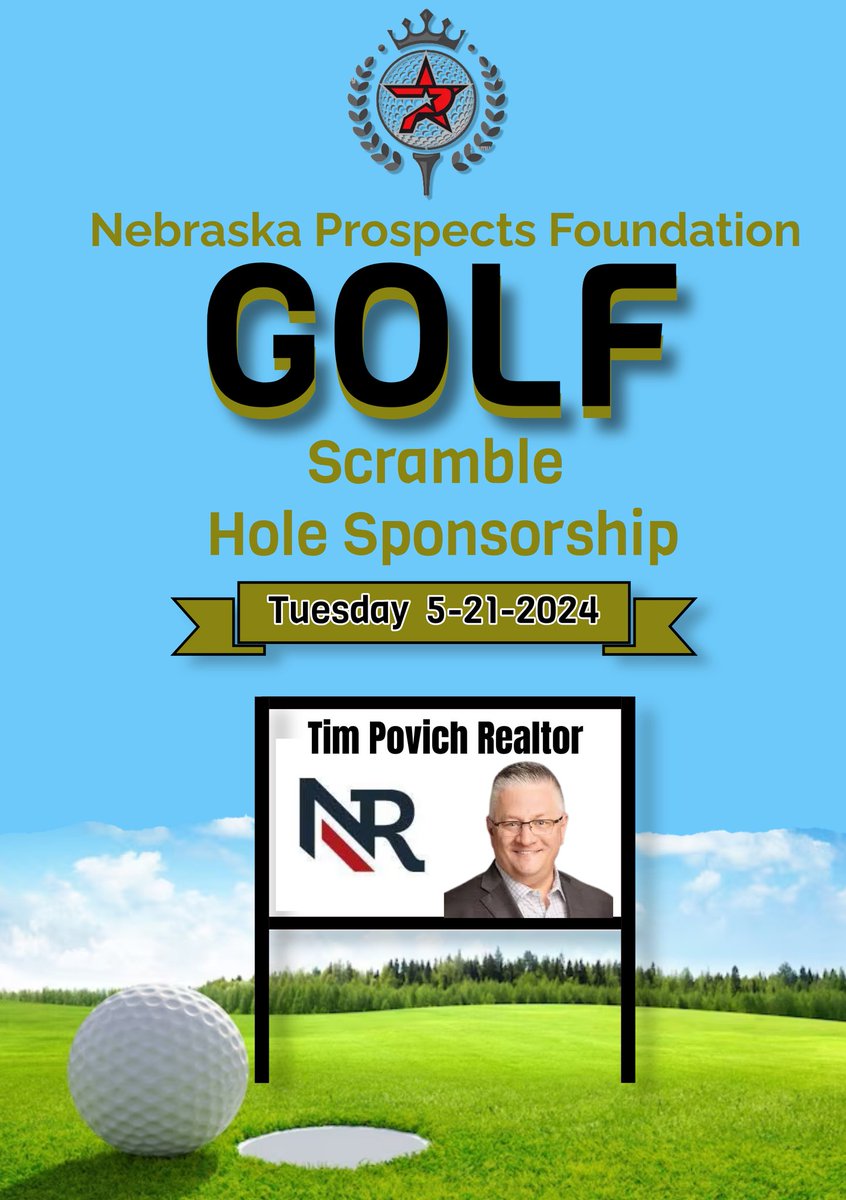 Shout out to @timpovich of @OllisREgroup for sponsoring a hole at the Nebraska Prospects Foundation golf scramble. Visit Tim at: nebraskarealty.com/agents/tim-pov…