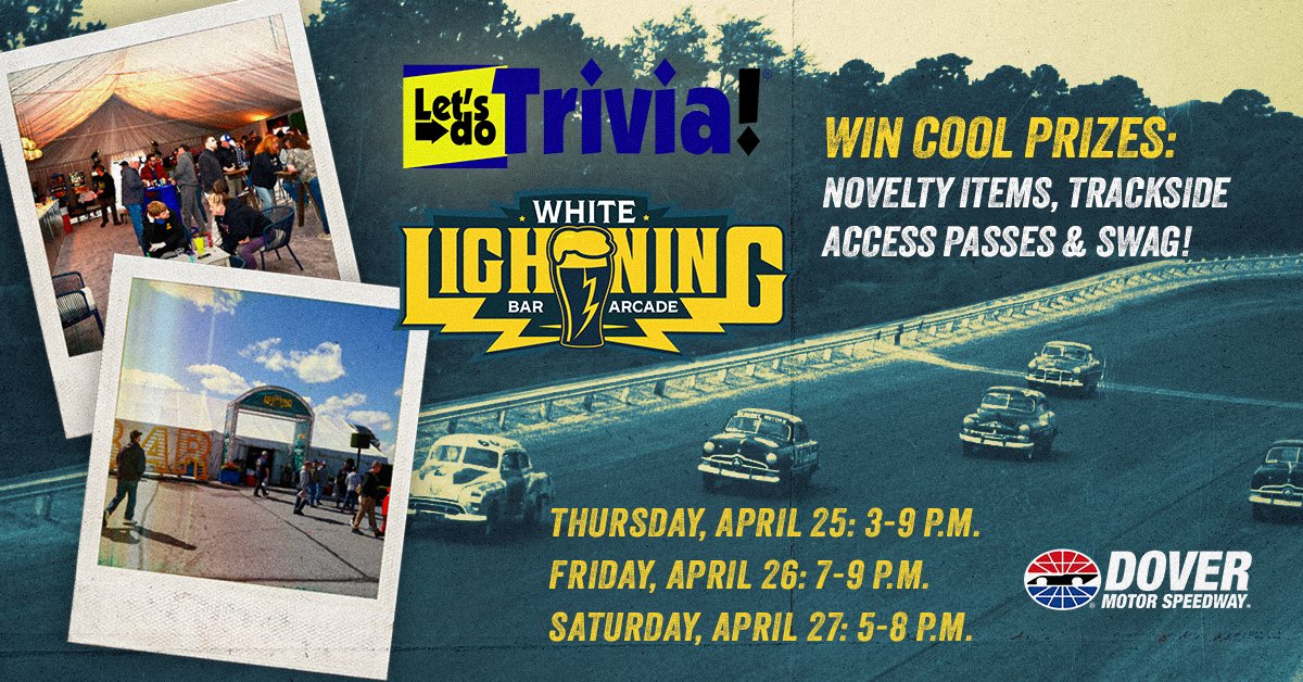 Who are you bringing along for the trivia fun inside the White Lightning Bar + Arcade? ⚡️ @LetsDoTrivia | #MonsterMile