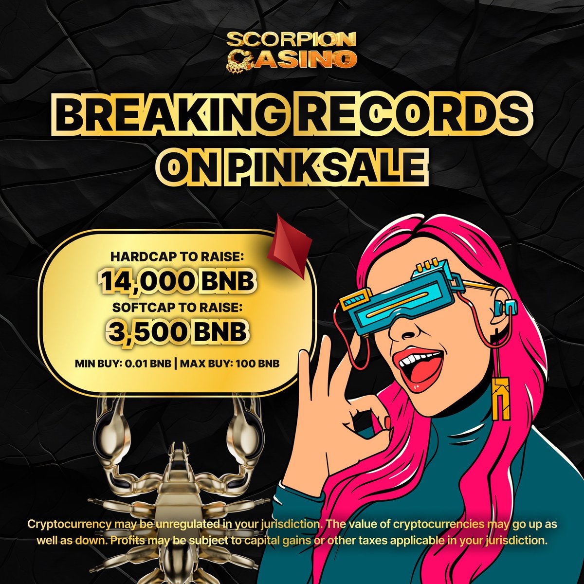 🔥 The moment is here! Scorpion Casino's pre-sale on Pinksale is LIVE NOW! They’re in the running to potentially break the Pinksale record, with the action unfolding until April 14th at midnight UTC. What’s the rave about? 🚀: Live listings in the pipeline on elite exchanges…