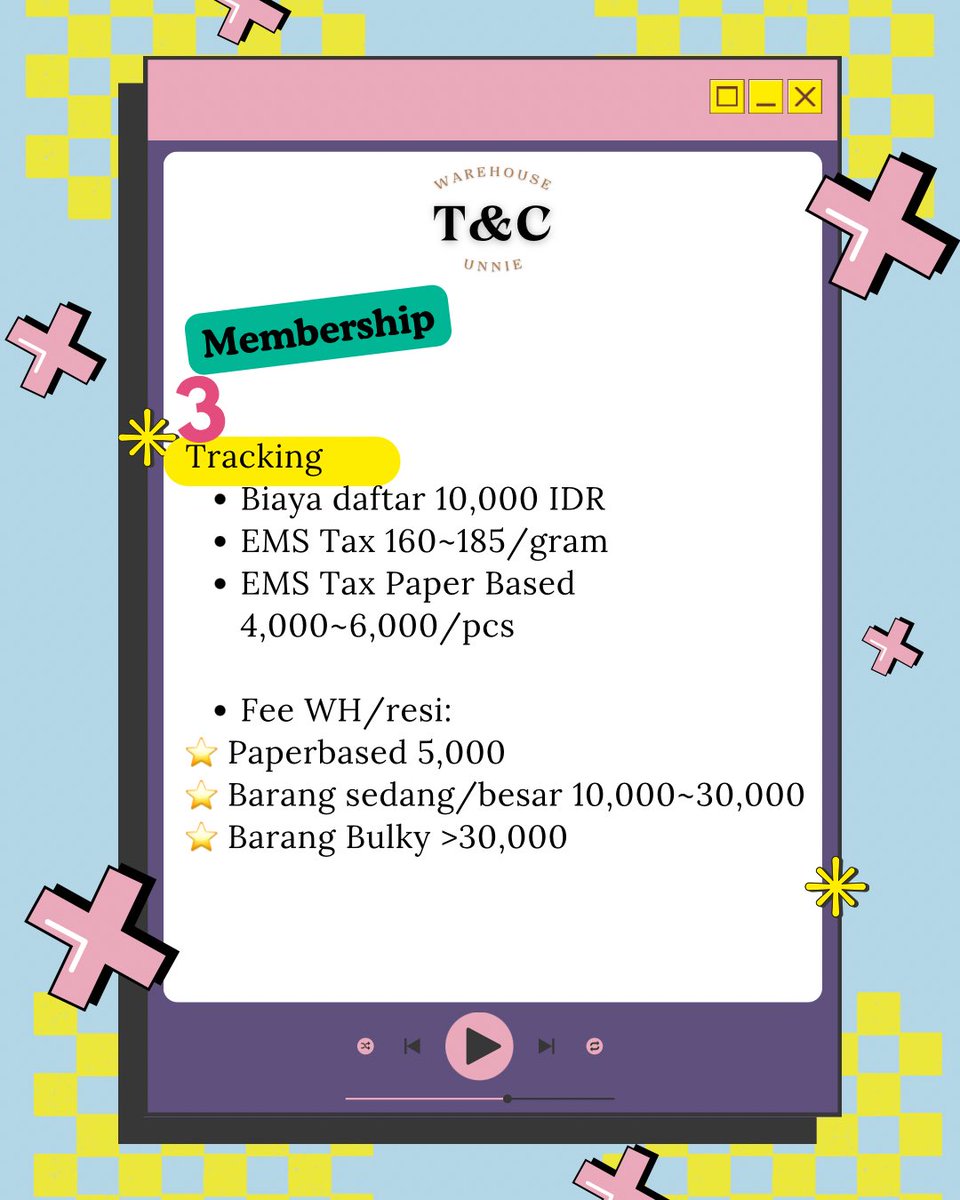 Warehouse_unnie's tweet photo. hi semua~

kita ada tnc terbaru nih!
⭐️ avail wh kr-indo, bs pengiriman GS CU / Bantaek (반택)
⭐️ pengiriman cargo (kosmetik, tekstil), ems
⭐️ fee wh: bulanan, tracking &amp; no fee wh!
⭐️ rate tax dimulai dr 165/gram
⭐️ bs tf won, co web

lengkapnya bs cek di foto atau dm kita yah💘 https://t.co/RjsYvNjaon