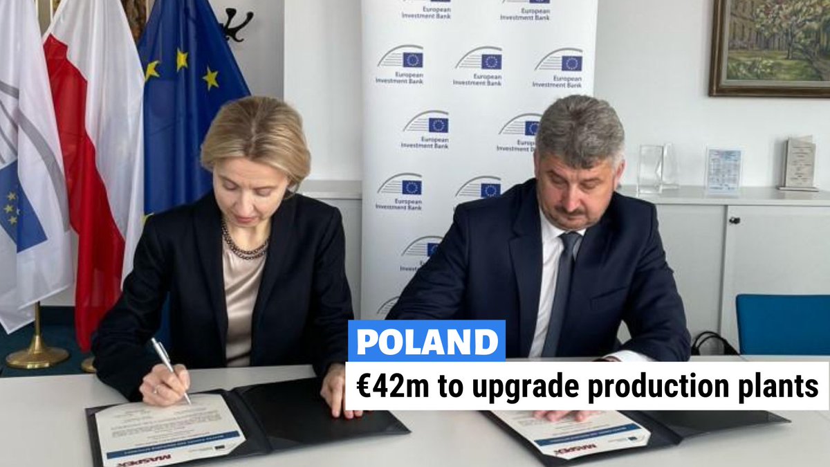 🇵🇱🇷🇴🇪🇺We are signing a €42m loan with Maspex Group to upgrade production plants in Poland and Romania. This investment will boost sustainability through: ☀️solar PV panels 🔋increased energy efficiency 🌊wastewater treatment Read more👉bit.ly/3PXLxVa