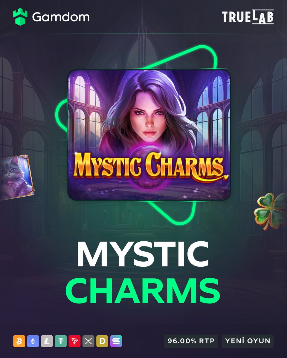 GamdomTurkey's tweet photo. 💫✨Yeni oyun: TrueLab Games'ten Mystic Charms!✨💫

Falcıların ve gizli sırların mistik dünyasına adım atın! 🔮✨

Bahsinizin 30.000 katına kadar kazanma şansıyla sihir gerçek! 💰💫

Oyunun tadını çıkarmanız için ücretsiz çevirmeler veriyoruz!

-💚+🔁+ Bir Arkadaşını Etiketle
-Yoruma kullanıcı numaranı bırak

Mistik yolculuğunuzda iyi şanslar! 🍀✨

🔗https://t.co/G6vjU7MuTu