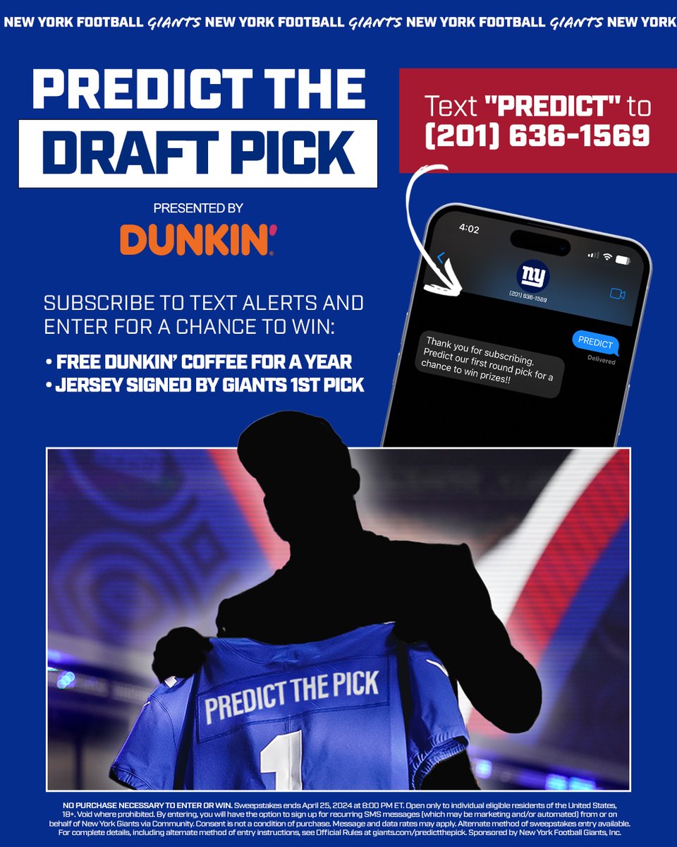 Predict the Pick is back! Text PREDICT to 201-636-1569 to enter Text here 💬: tinyurl.com/smsp2p