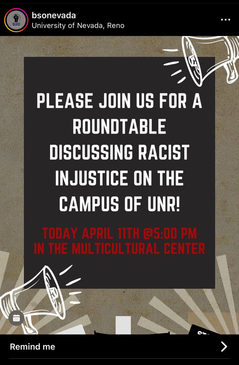 We are outraged by the video circulating of white @unevadareno students screaming the N-word (with a hard ER) at Black students on campus Support UNR students against racism tonight at their roundtable