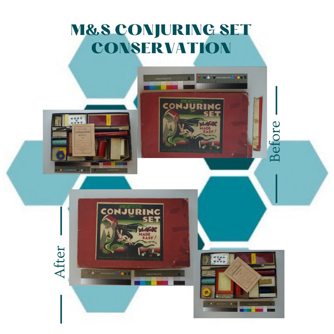 Another #UnusualItem the conservation team worked on was a conjuring set for display for M&S Archive back in 2022. #Archive30 #ThrowbackThursday. #ArchiveConservation @MandSHeritage