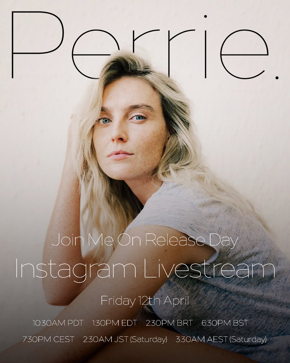 Join Perrie on Instagram livestream tomorrow at 6:30PM BST to celebrate release day 🩵 Where in the world will you be tuning in from? 🌍