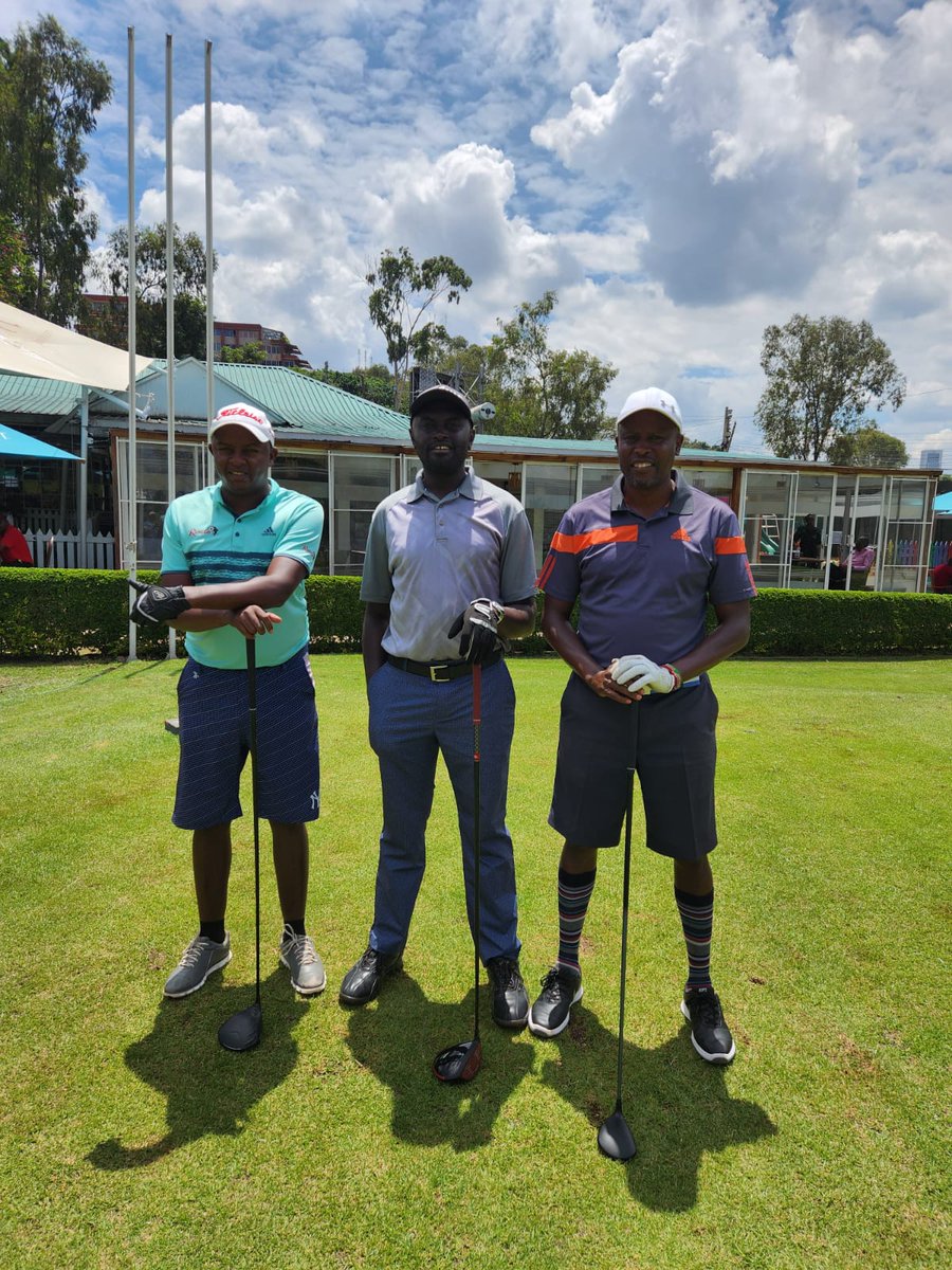 Enjoying a round of golf with my friends, Senator Methu, Hon Sossion, and pro. Samuel njoroge. All work without play makes KK a dull boy!