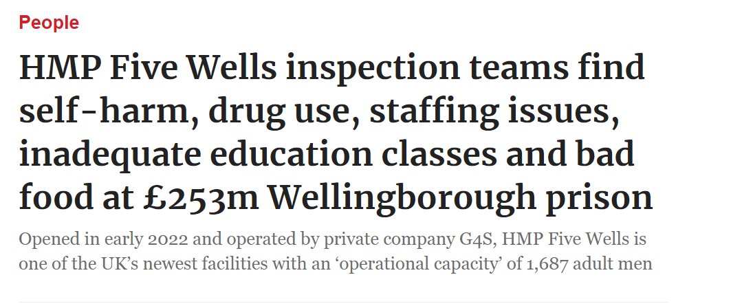 The govt and the opposition speak proudly about building new mega prisons to deal with the ongoing crisis The news on @hmpfivewells completely ignore that 28% of the prison population are from racialised communities who report experiencing discrimination in a prison run by @G4S