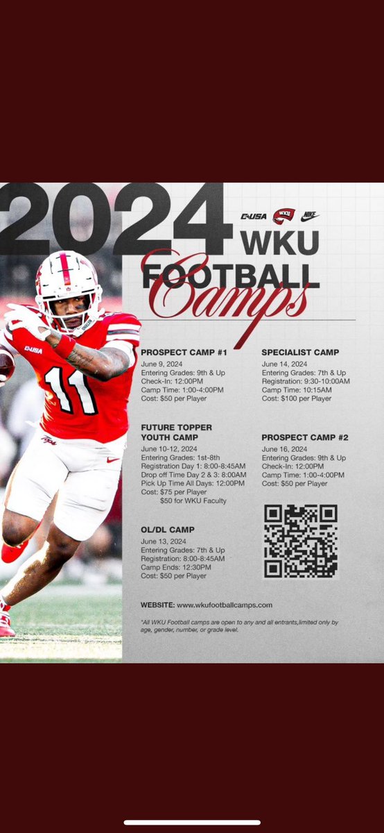 Thanks for the invite <a href="/WKUFootball/">WKU Football</a> can’t wait to come out and compete!!! <a href="/racelandramsfb/">Raceland Rams Football</a> <a href="/RacelandFootba1/">Raceland Football Recruiting</a>
