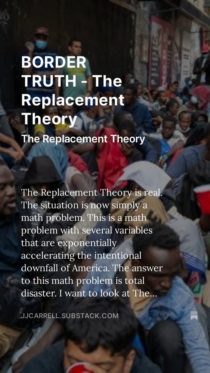 My new article on Substack. The Replacement Theory!