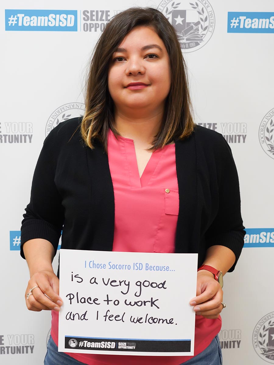 #TeamSISD is proud to announce Mayra Gonzalez as a Special Education Aide at @LVerde_ES. Welcome to @SocorroISD! Congratulations!