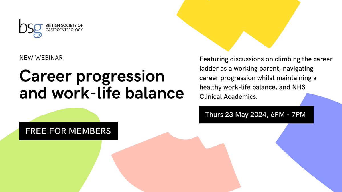 Join us on 23 May for this webinar organised by the @BSGSWiG Committee as we explore strategies for navigating career progression whilst maintaining a healthy work-life balance. This webinar is FREE for members! Login to your membership account to register bsg.org.uk/Events/BSG-Web…