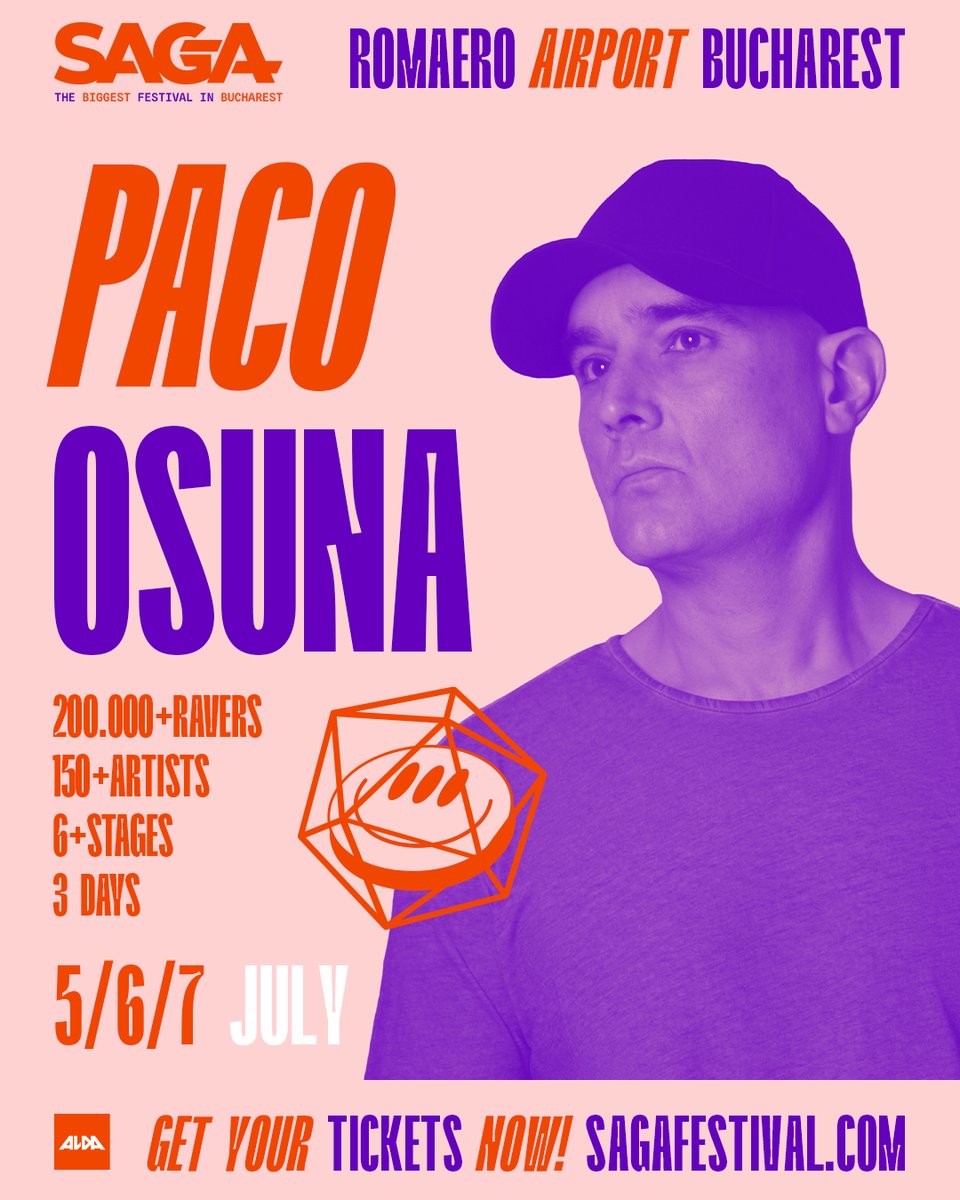 ✈️ You can't fly without @Paco_Osuna ! Don't worry, he's coming back to SAGA Festival! 🚨 Prices for GA+ tickets will go up on Monday! 🎫 Get your ticket now! #WeAreSAGA