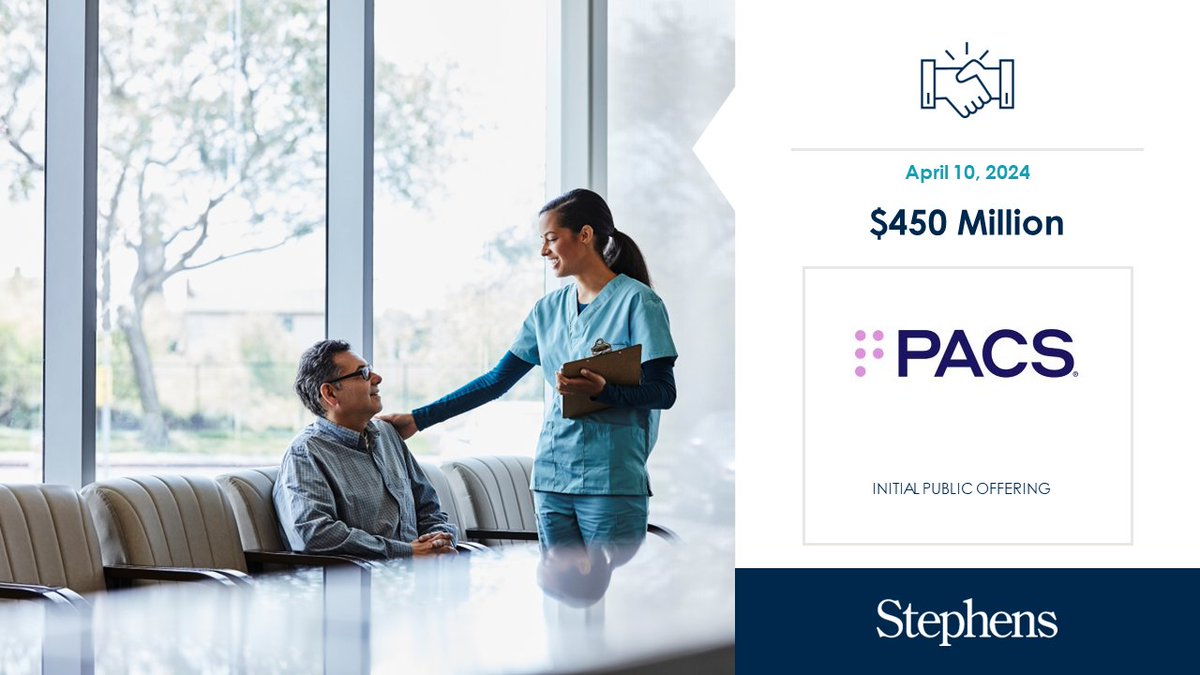 Stephens served as Underwriter on the PACS Group (NYSE: PACS) IPO ow.ly/z4gc50Rej3V #InvestmentBanking