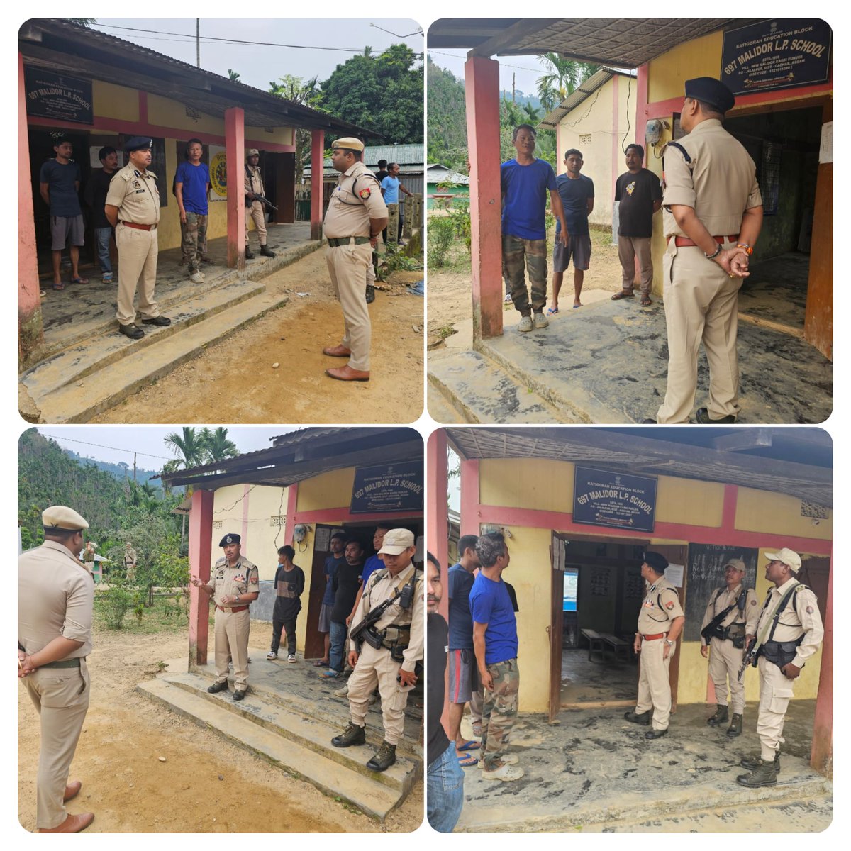 DIGP, SR Shri Kangkan Jyoti Saikia, IPS visited polling stations located in the Indo-Bangla & Assam-Meghalaya Border and took stock of the situation. @CMOfficeAssam @gpsinghips @KangkanJSaikia @assampolice