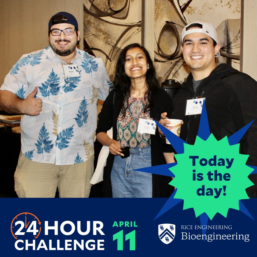 Join me in support of Rice’s 24-Hour Challenge happening NOW! 🎉A gift of any size will help Rice BIOE meet our goal! Make your gift at givecampus.com/o1wu3s Let’s make it happen! #1Day1Rice