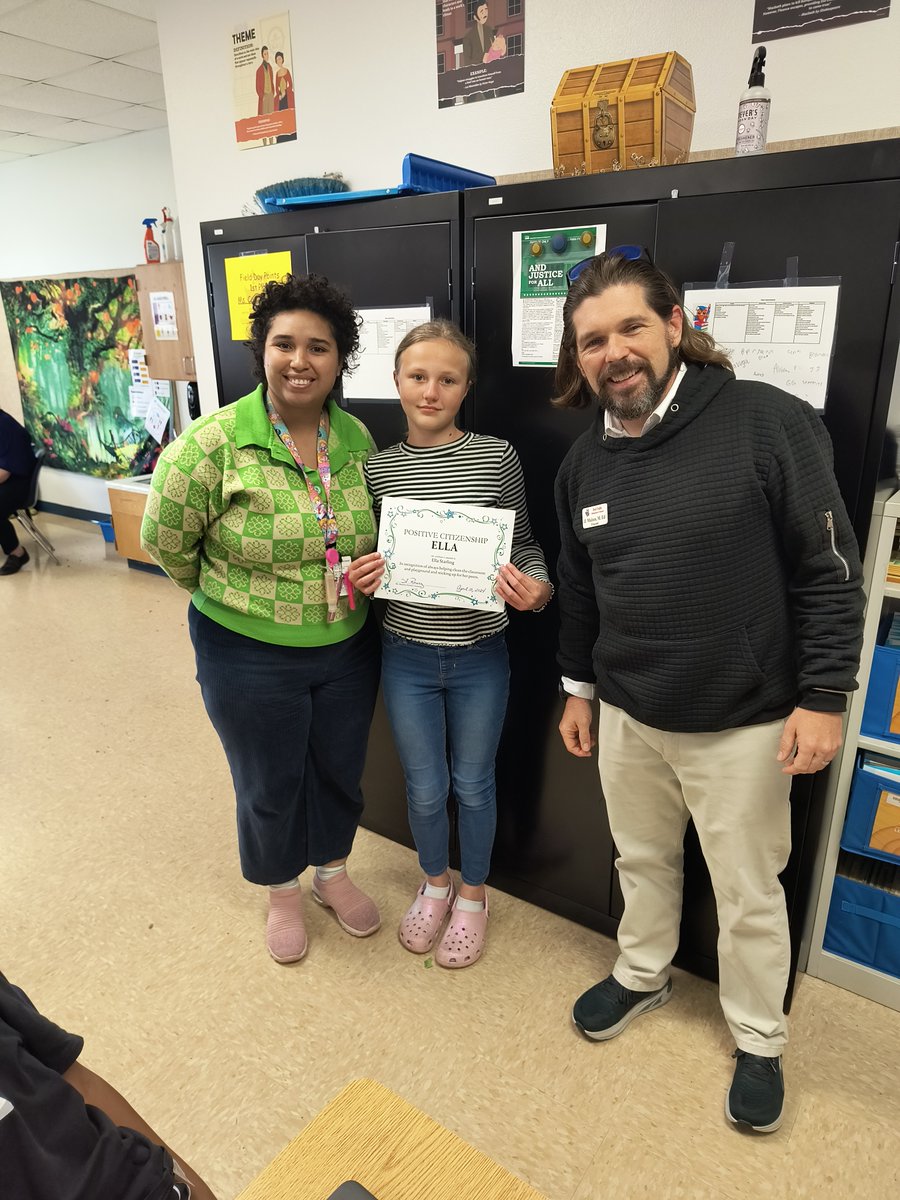 Brandon Castro was nominated and received the "Positive Citizenship Award" today.  This award  is given to a student for helping keep our school clean and organized, and helping when someone is in need by informing an adult immediately.