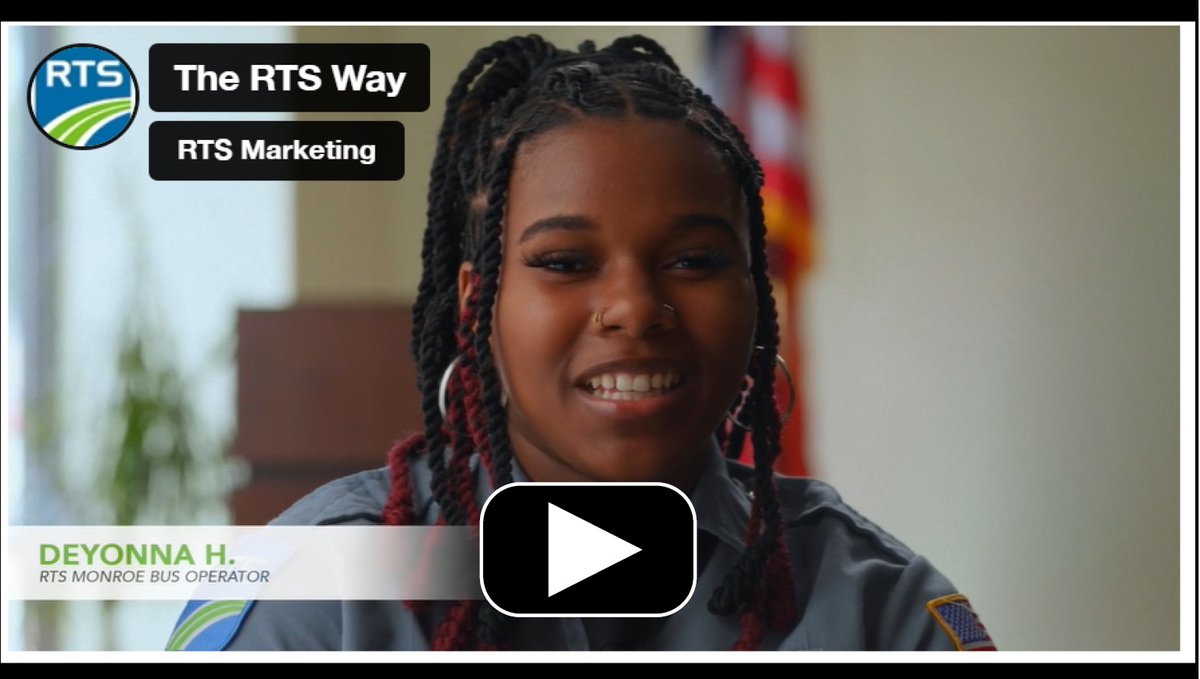 Join us in shaping our community! 🚌 Watch the RTS Way video 🎥 to discover our values, mission, and what it's like to work at RTS. Ready to make an impact? View open positions and apply at myRTS.com/Work-for-RTS. View the video at bit.ly/439Ib6Q.