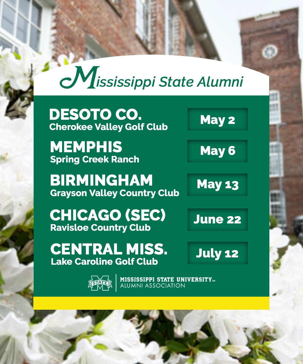 As they tee off in Augusta, MSU Alumni chapters are planning golf tournaments across the country! ⛳️ Find a local outing below and hit the links with fellow Bulldogs. 🔗 alumni.msstate.edu/events?keys=go…