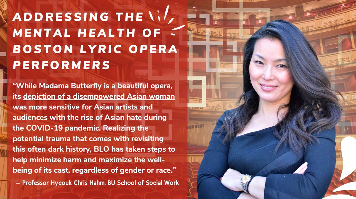 Mental health expert and @BUSSW professor @DrChrisHahm established the @aware_lab in response to the absence of mental health resources for Asian American women. She subsequently adapted the program to serve performers, calling it 'AWARE for Artists.' ➡️ spr.ly/6005wopA9
