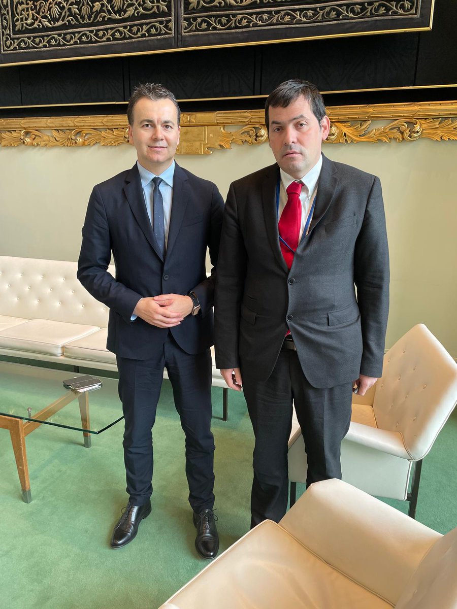 Ambassador Stevanović met with H.E. Mr. Héctor José Gómez Hernández, PR of Spain to the UN. @SpainUN