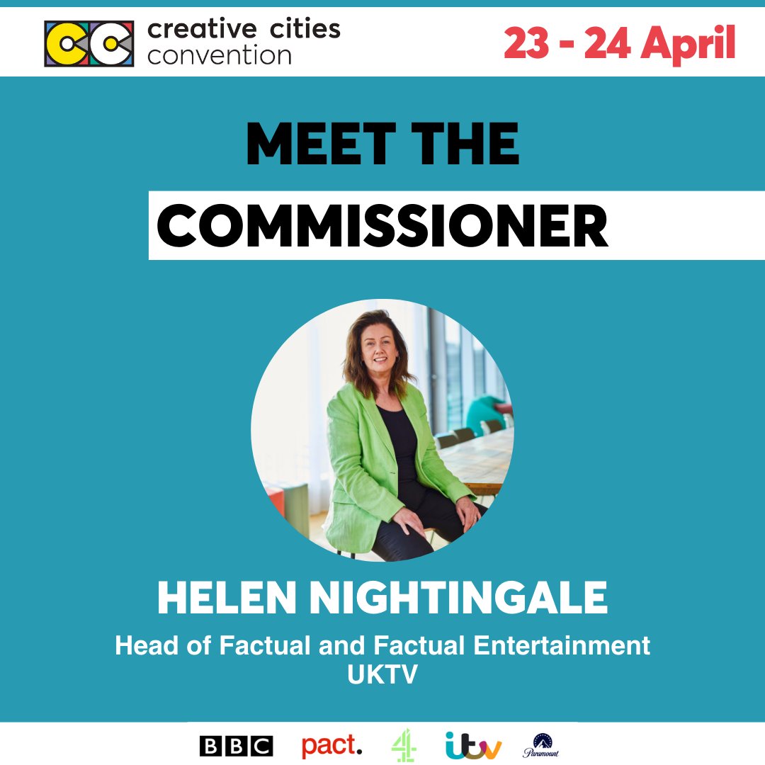 We are just under 2 weeks away from CCC 2024! Thanks to all the commissioners taking part in this year's #CCConventionUK. Helen Nightingale, @UKTV #Bristol #CCC2024 🖇creativecitiesconvention.com/meet-the-commi… You still have time to get your ticket - eventbrite.co.uk/e/creative-cit…