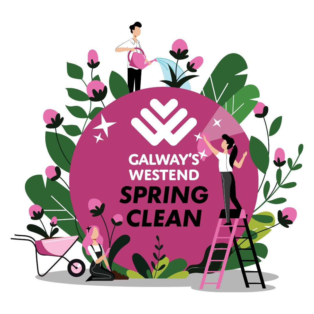 Calling all local businesses... Put the date in your diary: Friday April 19th from 9.30am for the Galway's Westend Spring Clean 🌻🧹♻️ Graphic by Little & Large 👌Help us spread the word! #GalwaysWestend #SpringClean #TidyTowns #CleanUp #Litter #Community