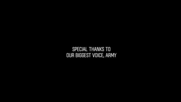 “SPECIAL THANKS TO OUR BIGGEST VOICE, ARMY” always. 🥹