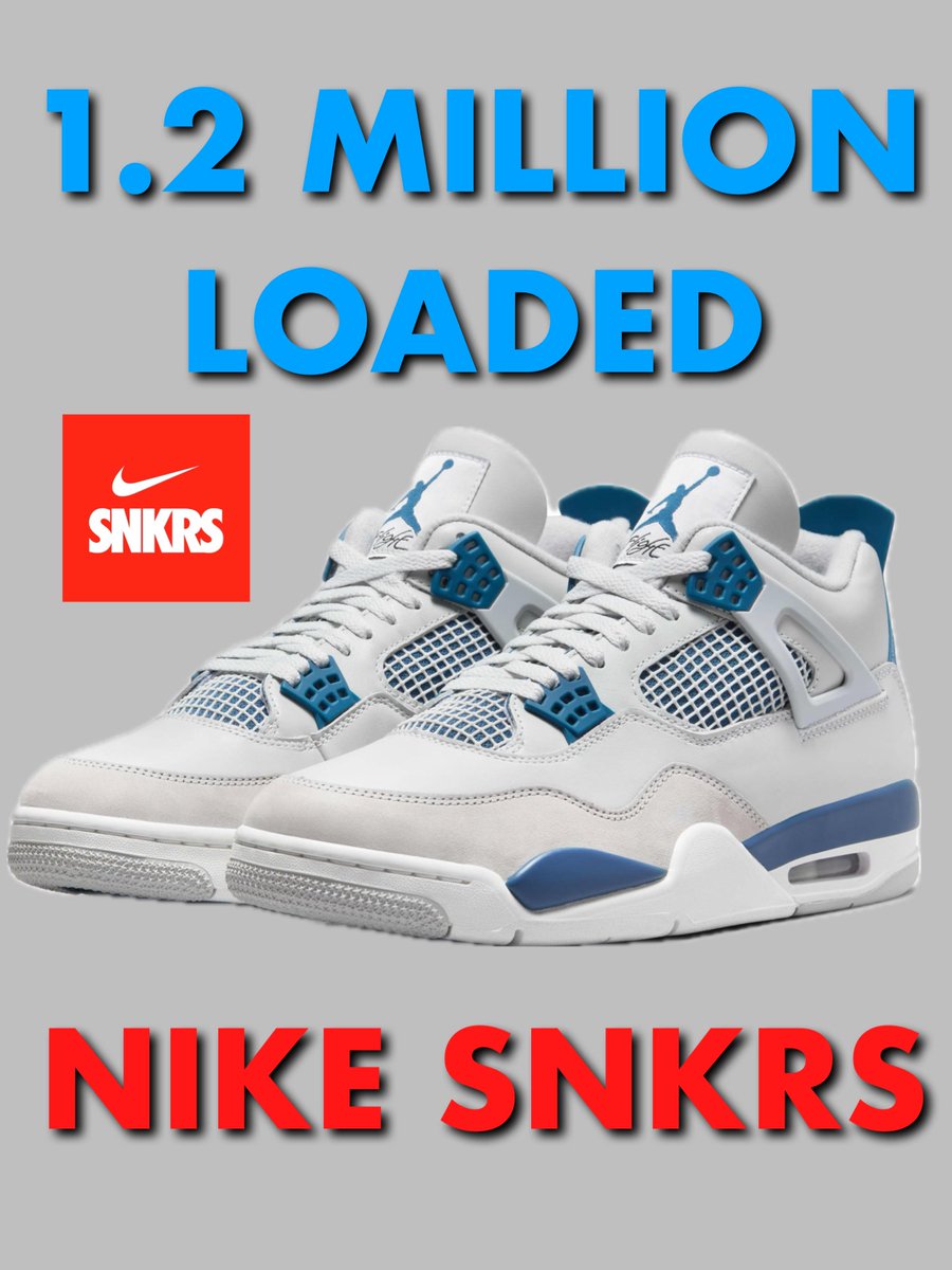 WOW!! 1.2 MILLION PAIRS LOADED ON BACKEND FOR JORDAN 4 MILITARY BLUES! NOT ALL WILL BE RELEASED ON SHOCK DROP!!!!