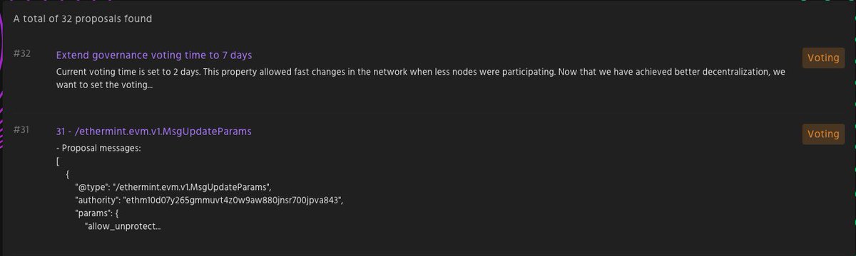 🚀 New upgrades on the #EVMSidechain! 🌐 1) Support for the latest EIP 3558 versions and Solidity > v20 👉(validators.evm-sidechain.xrpl.org/xrp/proposals/…) 2) Extend proposal voting period from 2 days to 7 days 👉 (validators.evm-sidechain.xrpl.org/xrp/proposals/…) 🗳️Validators are already casting their votes! Let's get the…