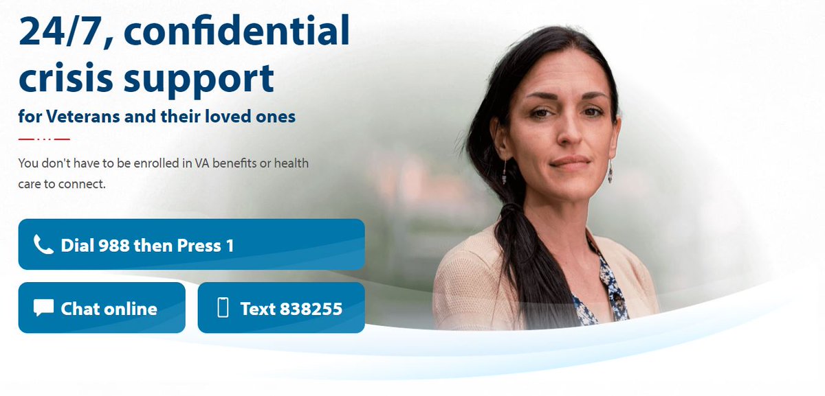 Free, 24/7, confidential support is a call away. The Veterans Crisis Line can help even if you’re not enrolled in VA benefits or health care.