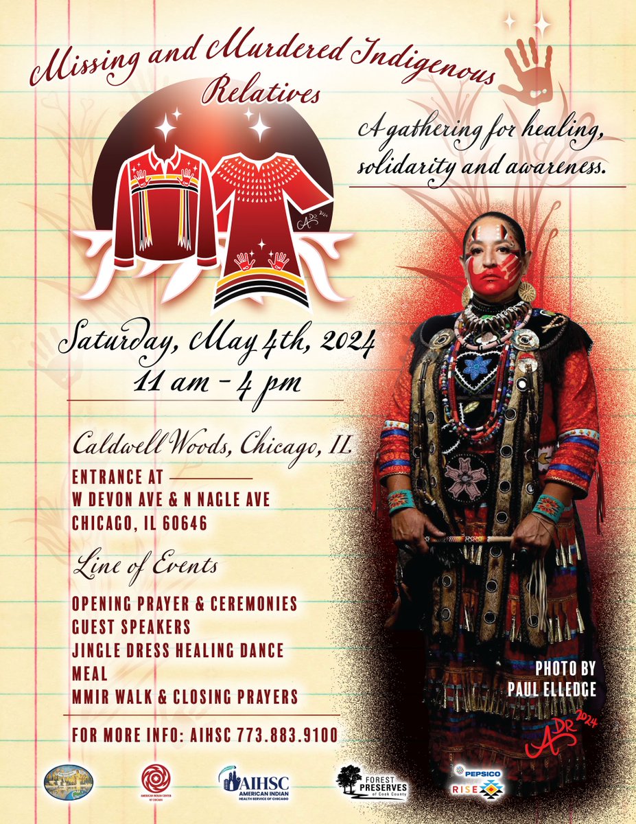 We're one month away from AIHSC's MMIR event—a gathering for healing, solidarity, and awareness for Missing and Murdered Indigenous Relatives on Saturday, May 4, 2024 ❣️ 11 AM - 4 PM❣️ at Caldwell Woods which will include an opening prayer, ceremonies, guest speakers, jingle d...